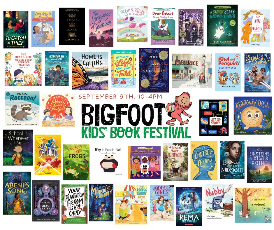 Just a sample of the books you'll find at the Bigfoot Kids' Book Festival on Sat, Sept 9th at @ShopRedmond! (Sadly, my own book, 'Big Shoes to Fill: A Bigfoot Story' was pushed back another month. 😑 Guess, there's always next year.) See you there! - ❤️ Bigfoot #bookfestival