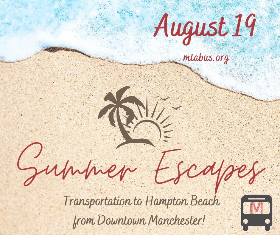 Buses depart Veterans Park at 8:00am and 10:30am, returning at 2:00pm and 4:30pm from the beach. Just $5!