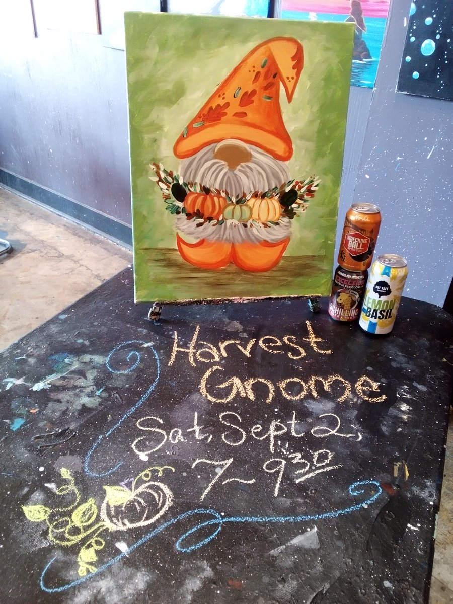 PinotCdA's tweet photo. Yay, it's Harvest Gnome season again! We love this old guy around here :) #pinotspalettecda #gnomes #paintinggnomes #paintdrinkhavefun #gnomesoftwitter #saturdaypainting #datenightideas #cdaid https://t.co/5KTWVCpwCu