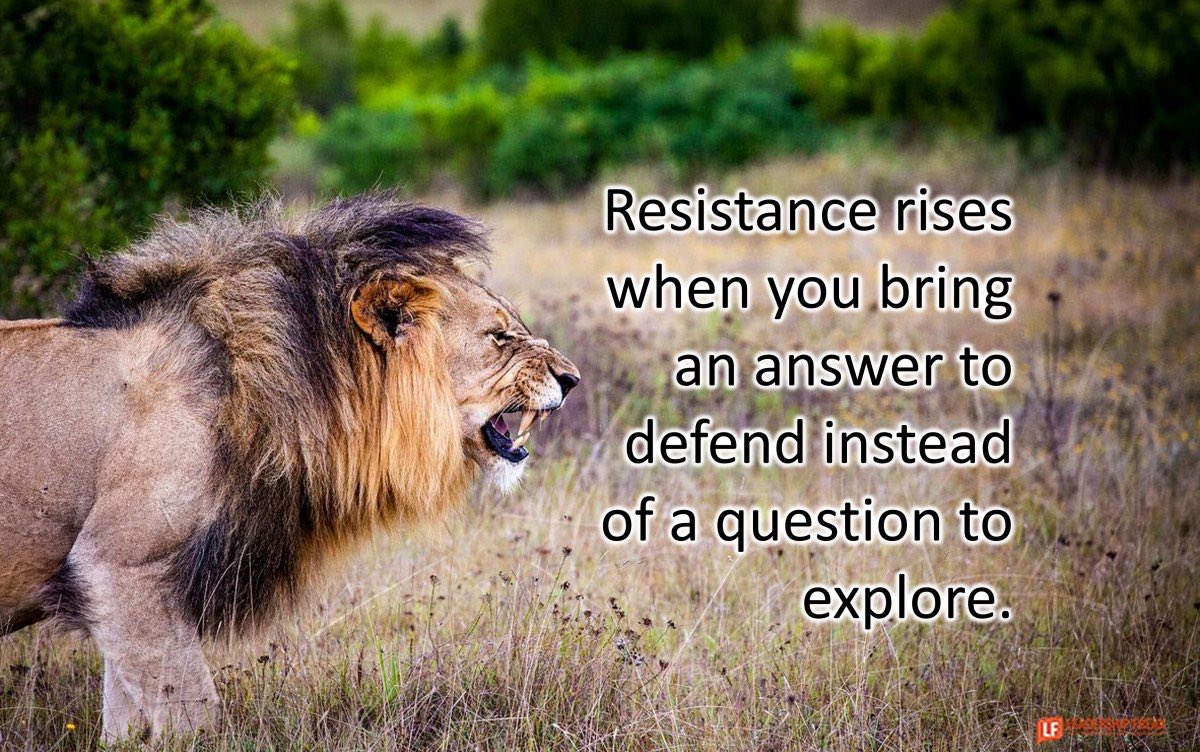 Leadershipfreak's tweet photo. Resistance goes up when people feel pushed.

Openness invites people to connect.

Exploration taps into people’s expertise.

Shared vision motivates people to row together. https://t.co/ItYVWODJUQ