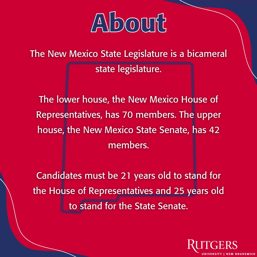 cyppyelp's tweet photo. This Wednesday's data post is all about the New Mexico State Legislature! Check out the rest of the data on our website, our Instagram, or our Facebook! @RutgersCYPP @Eagleton_RU https://t.co/CHv1VYNsr6