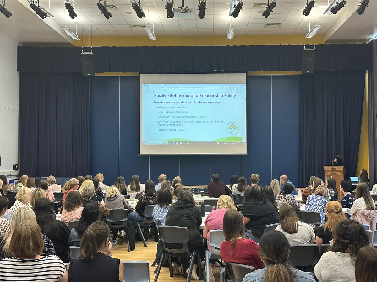 There was a big audience at our in-service this afternoon to hear about the excellent work of @Mairib19 and the team at @LaxdalePrimary in the development of a nurture provision and a nurturing culture in their school. Hugely impactful work that is changing outcomes for learners.