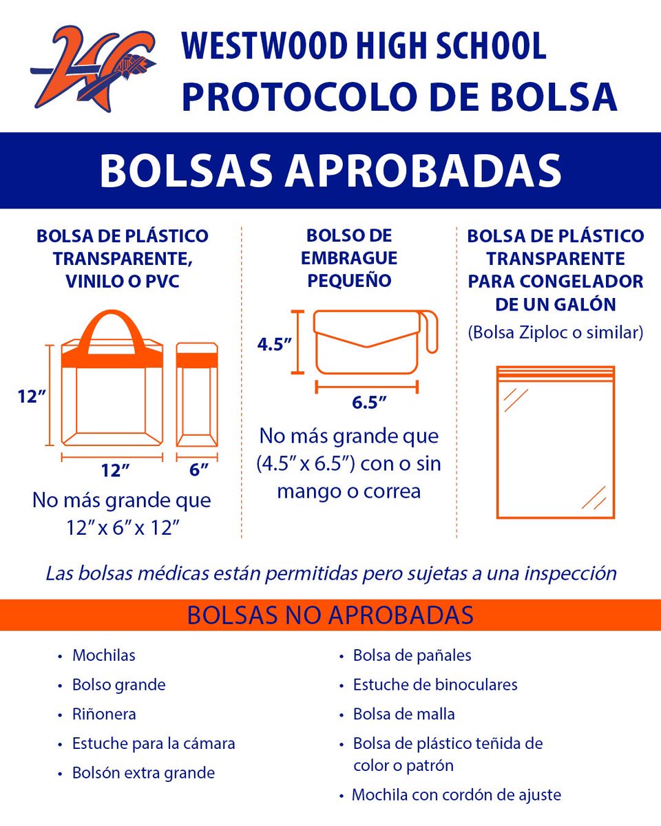 We are so excited for fall sports to kick off next week! 

MPS recently implemented a Clear Bag Protocol at all public events held on school campuses. This includes athletic events and performing arts concerts.