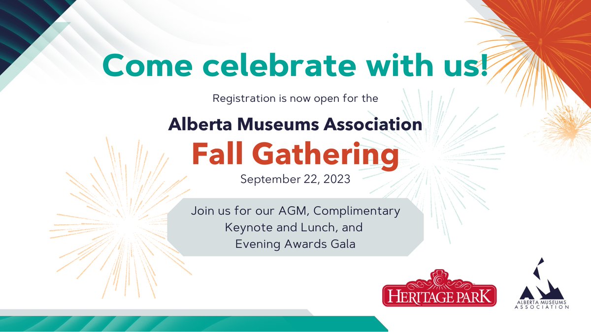 Join us @HeritageParkYYC Sept. 22, 2023, for our AGM, a keynote presentation, and an evening Awards Gala, presented in partnership with Heritage Park! For more info, including how to register and a schedule of events, visit our website: bit.ly/AMAFallGatheri…. #ABMuseums