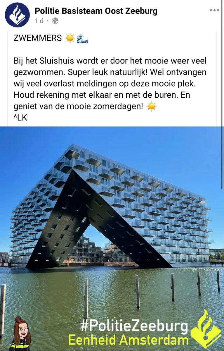 Houd rekening met de buren #sluishuis #zwemmen