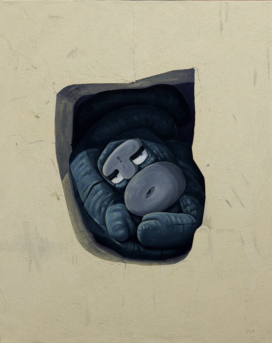 yusuff_aina's tweet photo. Painting from ENIYAN Escape Room project, curated by Retro Africa.

Eniyan_Disjointed Procrastination ,2023
Acrylic and sand on canvas ,
4x5 feet . 
Currently Onview at ArtTwentyOne Lagos, https://t.co/wTH59KgNsl