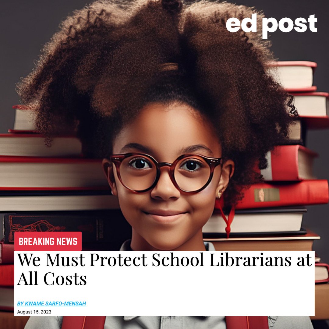 Over the past few years, I’ve had the honor of learning about the brilliance of school #librarians and media specialists from phenomenal librarians such as <a href="/juliaerin80/">Julia E. Torres (MAEd., MA, MLIS)</a>,@Boss_Librarian, <a href="/sandraalbinoo/">Sandra Albino</a>, <a href="/FORRESTthepoet/">Forrest Evans Poetry</a>, <a href="/3kingvisions/">Mr. Billy the Librarian</a>, and so many more.
- <a href="/identityshaper/">Kwame Sarfo-Mensah 🇬🇭🇺🇸</a> 

👉🏾