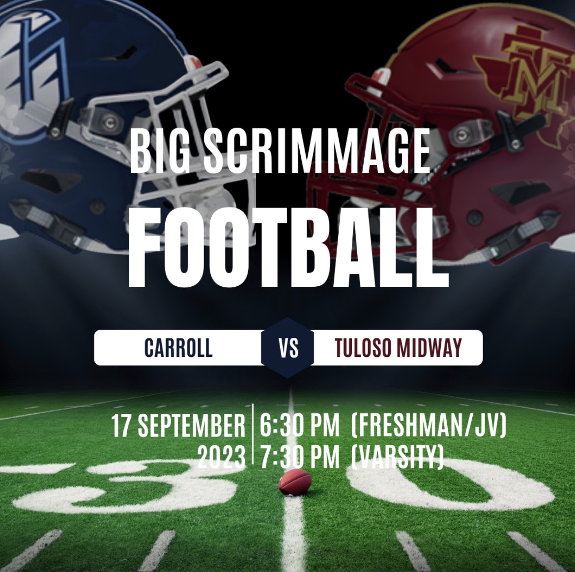 Big Scrimmage on deck for your Carroll Tigers in TM! Come on out and support your Carroll Tigers as they get ready for the start of the season! #TPND #TheTakeOver <a href="/Arredondo_CHS/">Robert M. Arredondo</a> <a href="/CNeatherlin/">Cal Neatherlin</a> <a href="/CCISD/">CCISD</a>