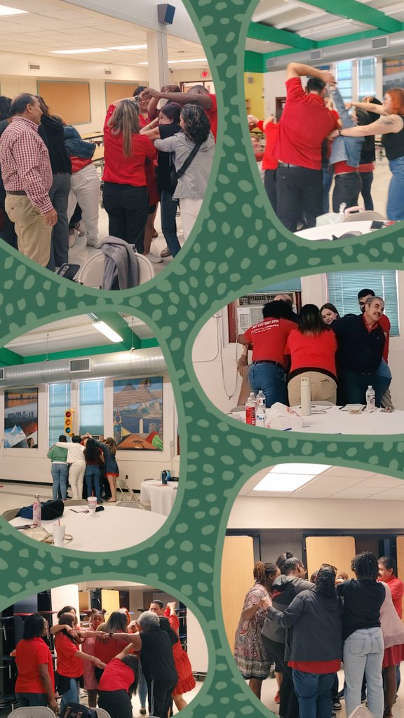 Brookline's teachers and staff Human Knot team building activity focused on PROBLEM SOLVING and CRITICAL THINKING SKILLS #Destination2035 👏💪 <a href="/hisdBrookline/">Brookline Elementary</a> <a href="/JEOcanas1/">Jane Ocañas</a> @HisdSouth