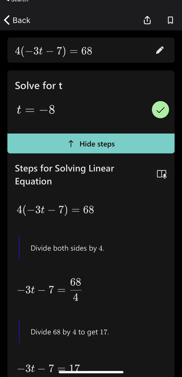 Taught my girl how to use @MicrosoftMath tonight to CHECK her math homework! I just love that it shows her the steps & even offers a quiz at the end w/similar problems. If we missed one, we were able to go back & see where we made a mistake. 💯 Have you used @MicrosoftMath?
