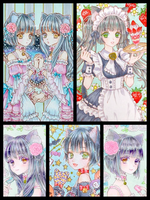 #黒猫感謝の日
#アナログ絵 
黒猫大好きです🐈‍⬛🐈‍⬛🐈‍⬛🎀🍓 