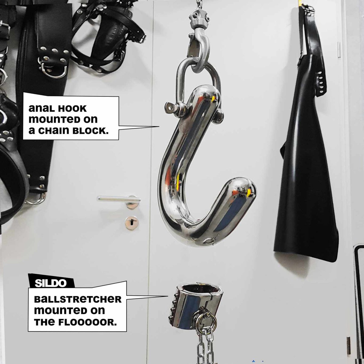RubberButters's tweet photo. Slave will be visiting Master James @665bdsm this Sunday, August 20th for more training, conditioning and behavior modification. It will be chained spread eagle with its arms over its head, and left immobilized while its balls and its hole will be stretched simultaneously 🥵🤤 https://t.co/TgjJoEUD1S