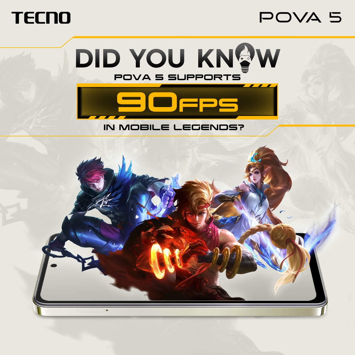 Tecnomobileph's tweet image. Did you know that #POVA5 supports 90 FPS in Mobile Legends? Providing extraordinary smoothness and responsiveness.

Shopee - bit.ly/SHP256POVA5
Lazada - bit.ly/LZDNEW128POVA5
Tiktok - bit.ly/TECNOPhTikTok

#POVA5LevelUpGamingKing #TECNOPOVA5Series  #TECNOPhilippines