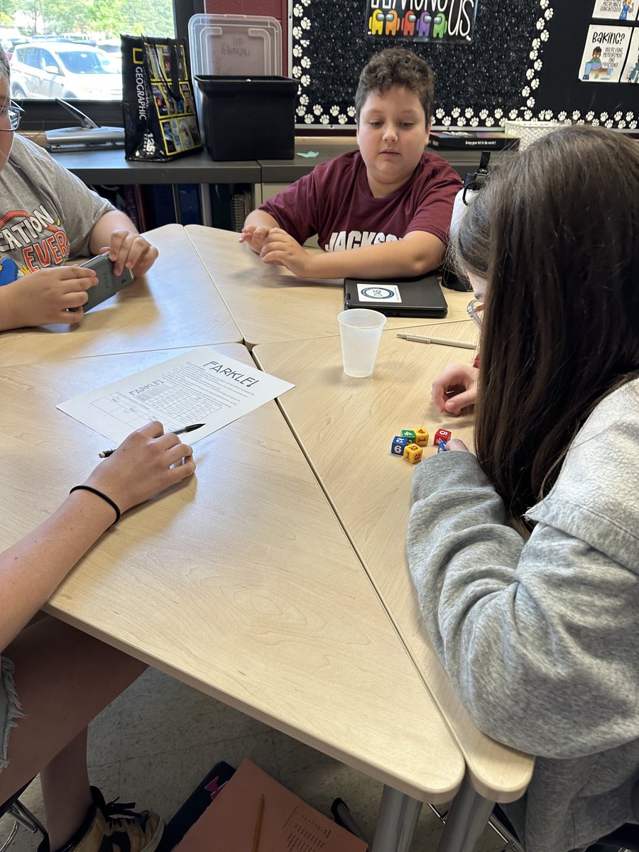 First Day Farkle Fun! #mathrocks ⁦<a href="/D45Schools/">School District 45</a>⁩ ⁦<a href="/D45Jackson/">Jackson Middle School</a>⁩