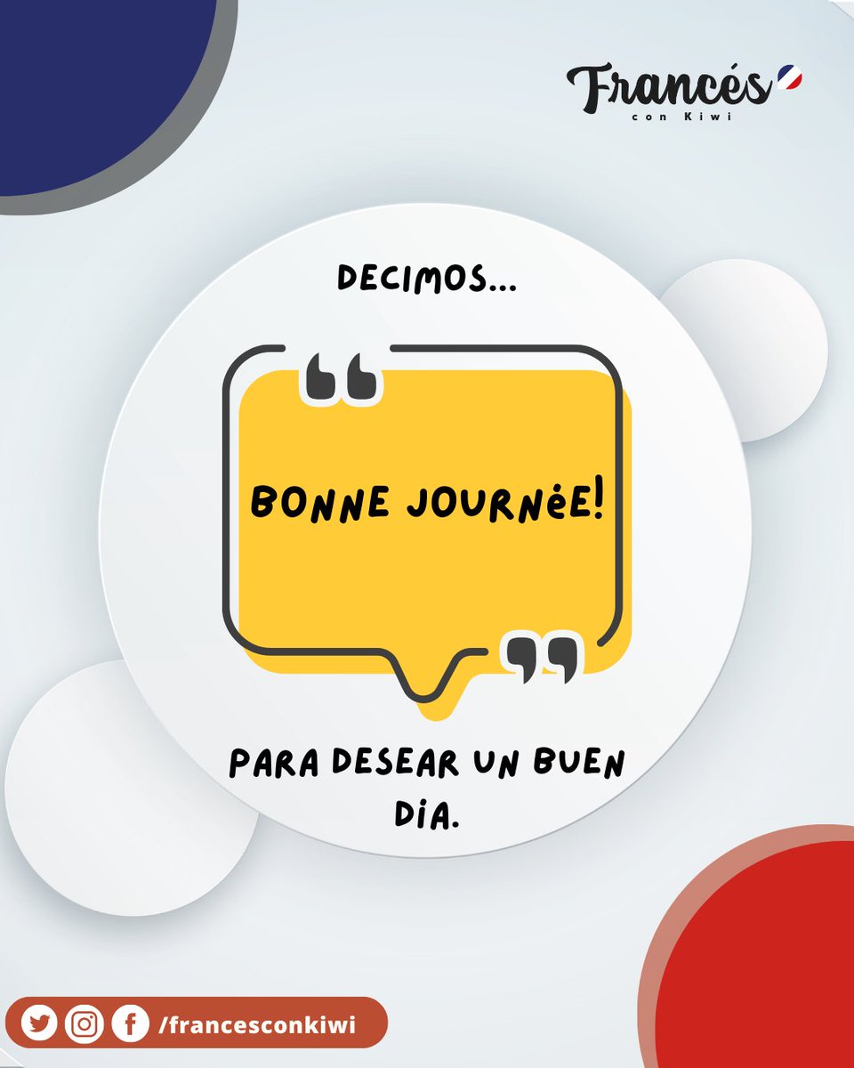 FrancesConKiwi's tweet photo. Hoy les traemos una expresión muy básica pero que tiende a confundirse fácilmente. La usamos para desear un buen día ❌No para saludar❌ ¿la conocías?
#fle #aprenderfrances #vocabulaire https://t.co/oFkBLXHL9g