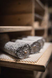 originalchevre's tweet photo. August is (Inter)National #Goat Cheese Month or as we call it #chèvre (shèv). Here are a few delicate farmstead aged chèvre logs covered in vegetable ash giving them a beautiful grayish blue tinge. Creamy, tangy and delicious. @anicapfr #MakeitMagnifique @FrenchBoard https://t.co/wG16gbzJ9J