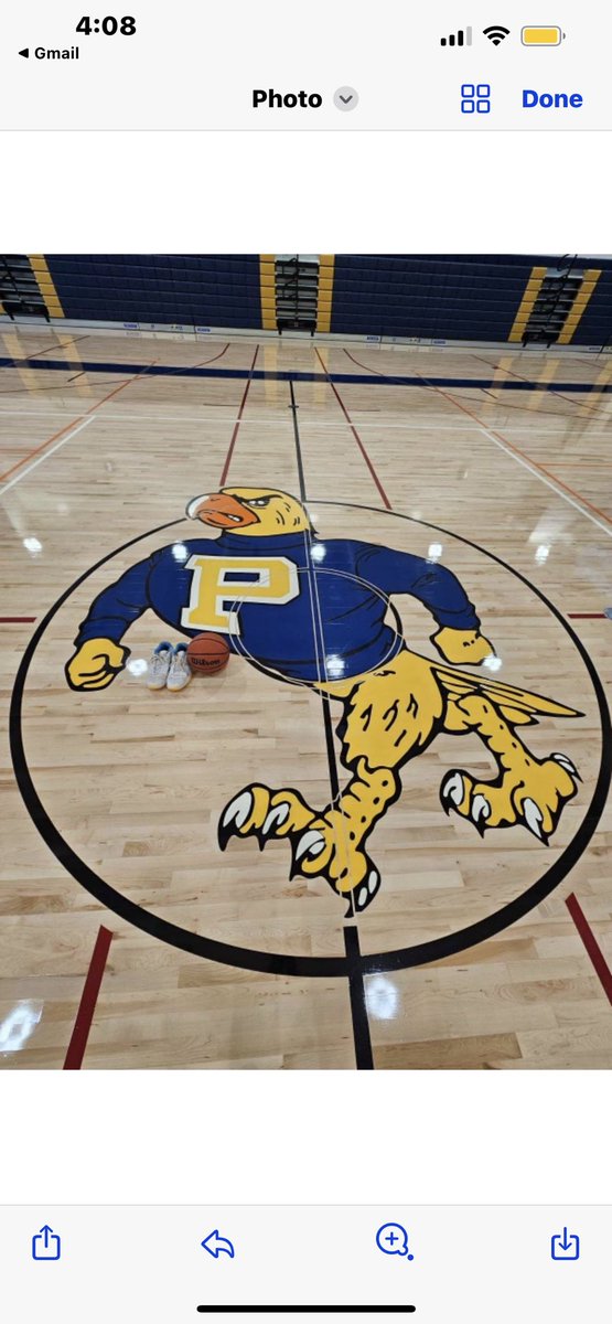 The new gym floor and new gym at Sun Valley Poly, home of Gail Goodrich. Joe Wyatt is going to do big things as new coach.