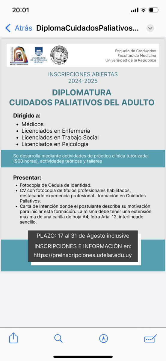 CPaliativosHC's tweet photo. Atención! Inscripciones abiertas👇🏼 https://t.co/LqU9H1AEIY