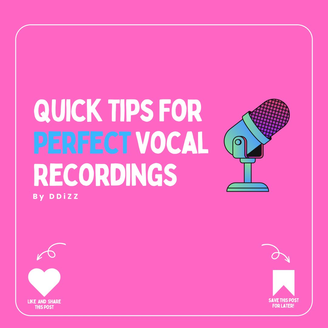 DDiZZ_'s tweet photo. Quick Tips For Perfect Vocal Recordings By DDiZZ 🎙️🎚️
Like, Share, And Follow Up If You Found This Post Helpful! 😁💖 #foryou #TrendingHot #music #musica #tips #tricks #Vocals #production #musicproduction #artist #ArtistOnX #producer #producelife #like #share #follow #DDiZZ https://t.co/VEHVhYr7D0