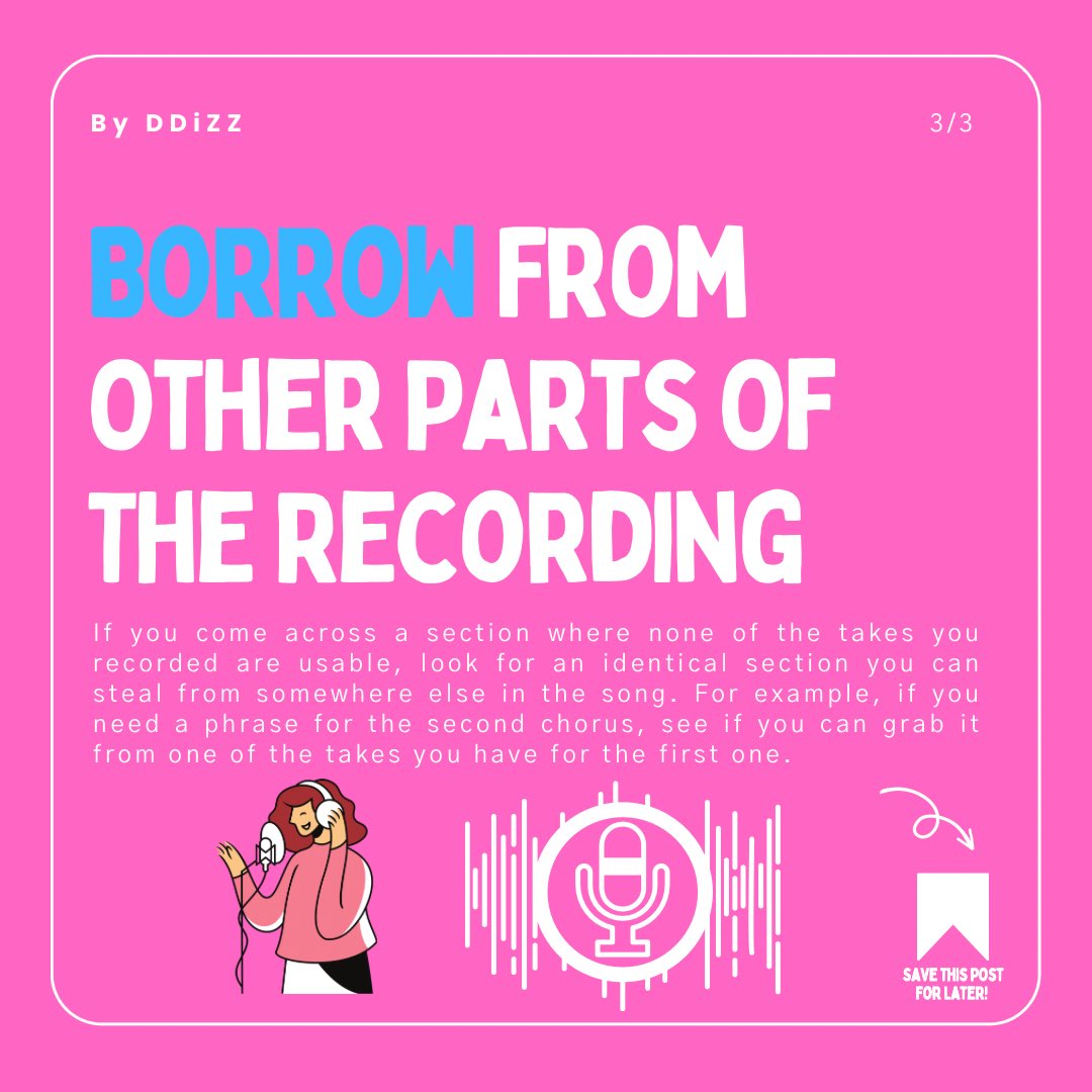 DDiZZ_'s tweet photo. Quick Tips For Perfect Vocal Recordings By DDiZZ 🎙️🎚️
Like, Share, And Follow Up If You Found This Post Helpful! 😁💖 #foryou #TrendingHot #music #musica #tips #tricks #Vocals #production #musicproduction #artist #ArtistOnX #producer #producelife #like #share #follow #DDiZZ https://t.co/VEHVhYr7D0