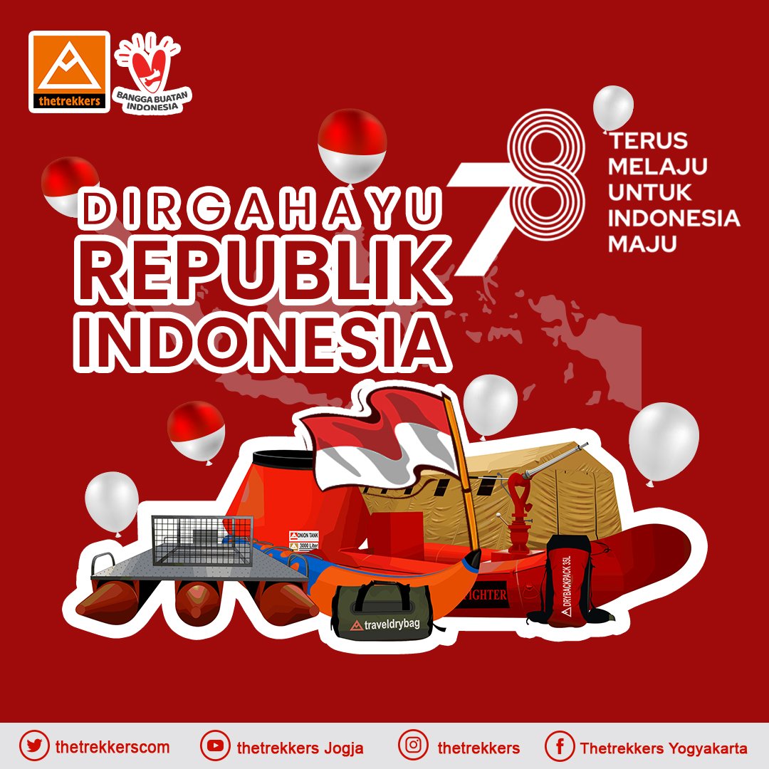 thetrekkerscom's tweet photo. Selamat Hari Kemerdekaan yang ke-78 Indonesia! https://t.co/7qslAZk8f8