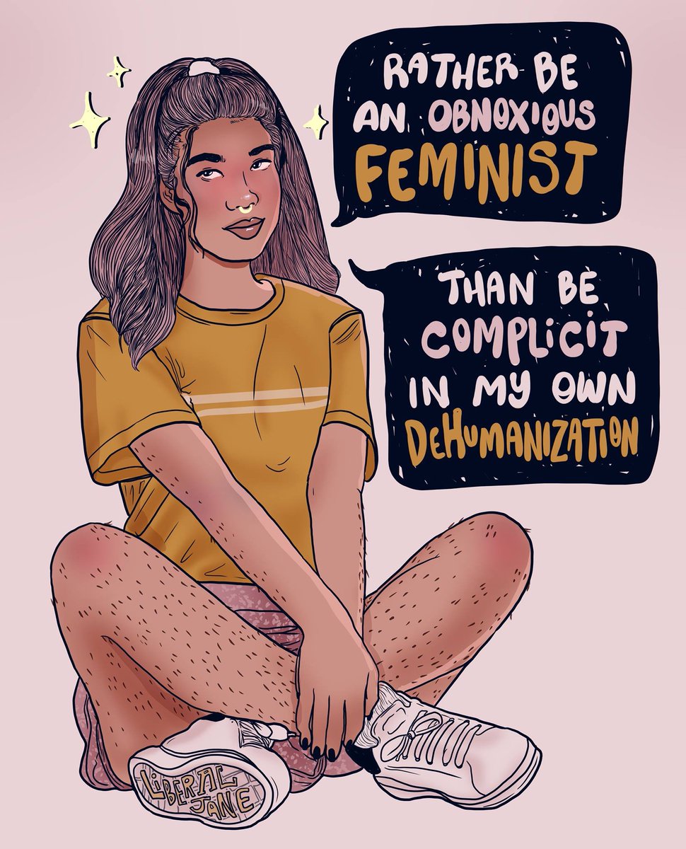 liberaljanee's tweet photo. “I would much rather be the 'obnoxious feminist girl' than be complicit in my own dehumanization”

― Kathleen Hanna https://t.co/thDH4srb0T