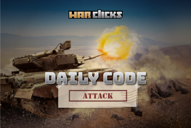 WarClicksGame's tweet photo. Daily attacks are the best way to progress faster through War Clicks! #WebGames
 
 Today's code/reward: ATTACK

#tanks #militarygame #easytopickup #playdaily https://t.co/X3VzxTbW2Q