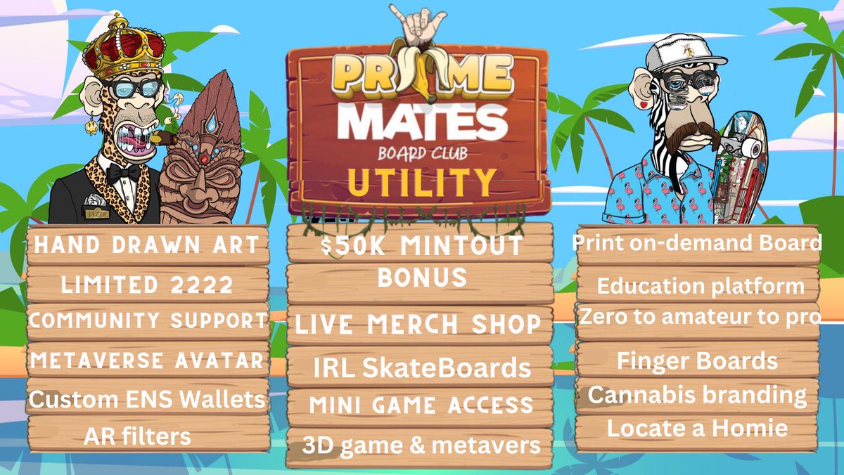 @NSleep41 You know the <a href="/PrimeMatesBC/">Prime Mates Board Club</a> are down to take on the web3 journey with there homies like <a href="/ShreddingSassy/">Shredding Sassy</a> 

We have just updated our utilities and roadmap at <a href="/PrimeMatesBC/">Prime Mates Board Club</a>