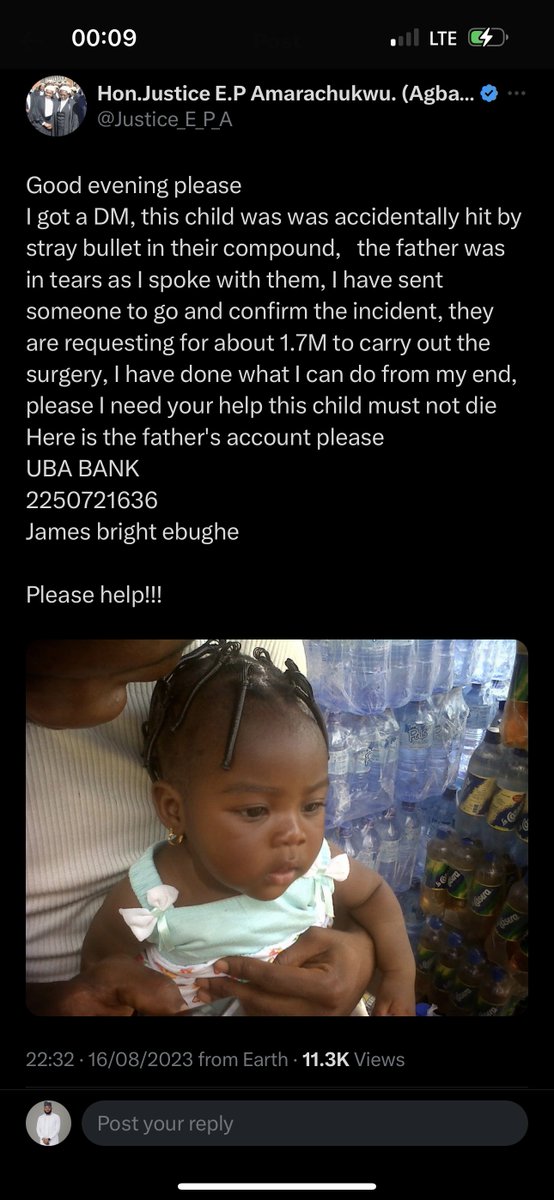 This Obidient handle <a href="/Justice_E_P_A/">Hon.Justice E.P Amarachukwu. (God's special baby)</a>, is a man and an unrepentant scammer defrauding people here. 

The handle Tweeted earlier soliciting for fund for a child who he claimed, was accidentally hit by a stray bullet in their compound. 

The fraudster dropped one Bright’s account