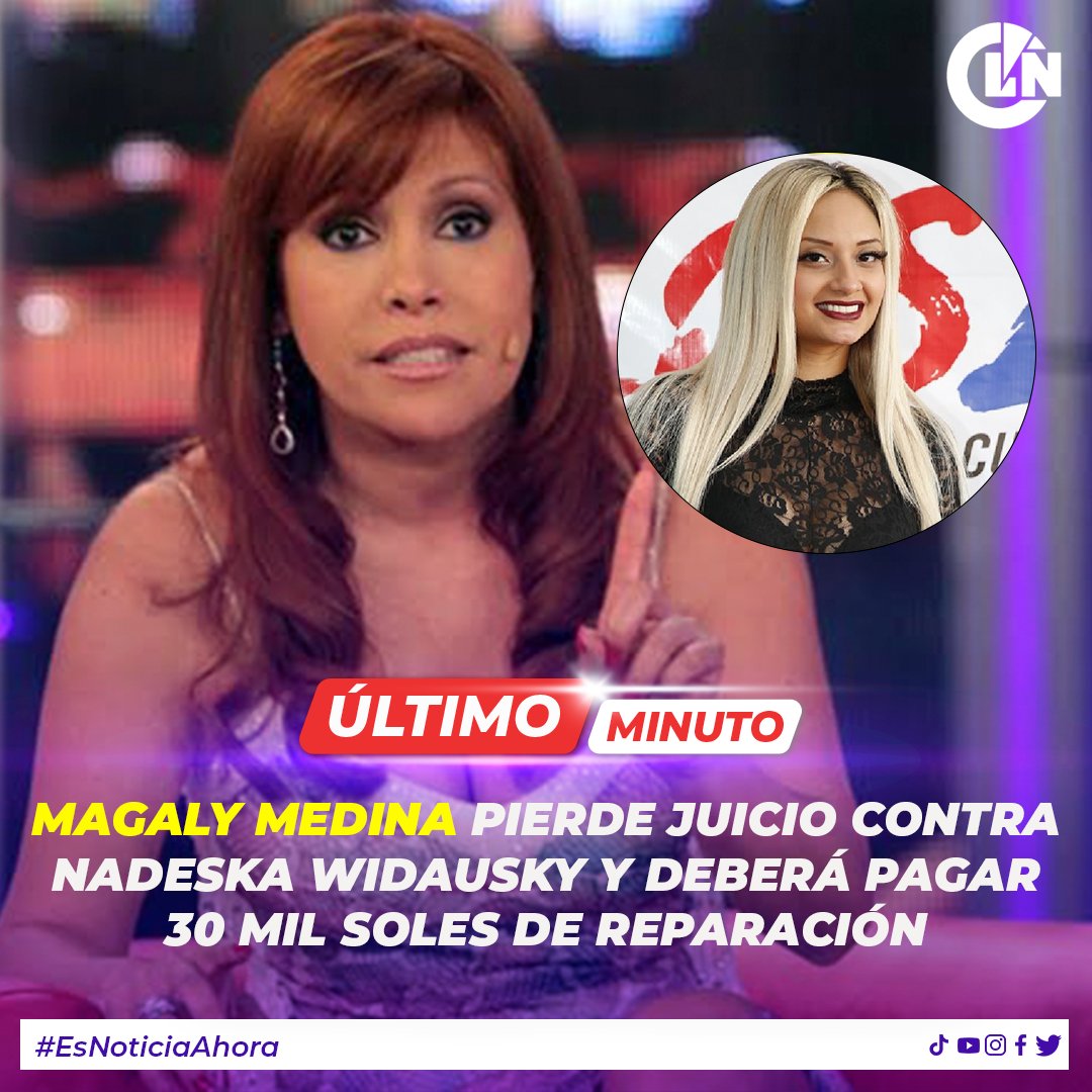 🔴 Magaly Medina pierde juicio contra Nadeska Widausky y deberá pagar S/ 30 mil soles de reparación.
Todos los detalles en esta nota ➡️ latinanoticias.pe/espectaculos/m…