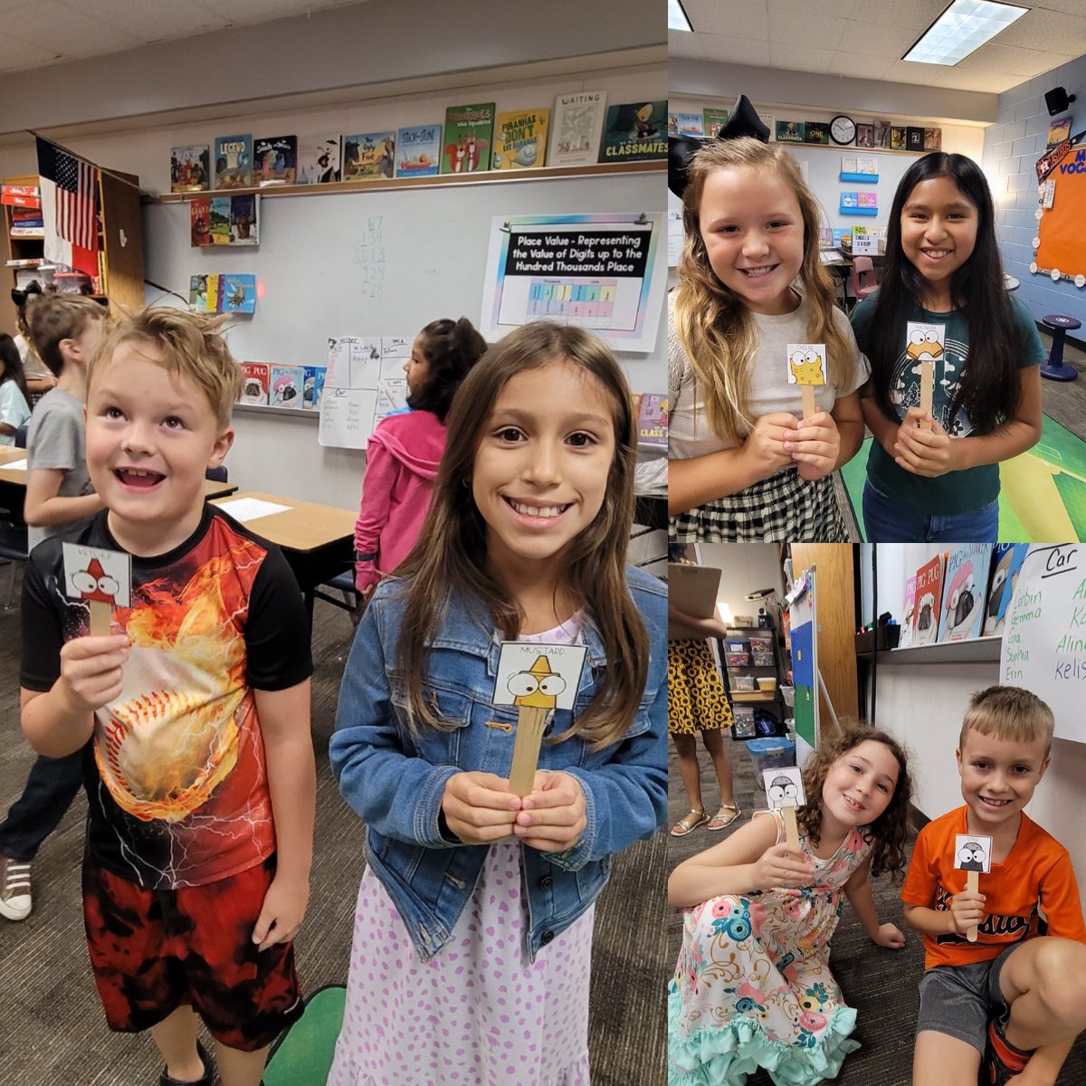This is how we find our partners! Ketchup/mustard,  macaroni/cheese and salt/pepper! So fun! <a href="/HumbleISD_CBS/">HumbleISD_CBS</a> <a href="/HumbleISD_PFE/">Pine Forest Elem</a>