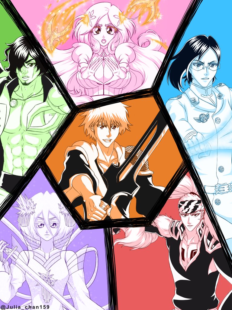 Julia_chan159's tweet photo. Happy (late) 22nd Anniversary BLEACH!!!🎉🎉🎉
#BLEACH22nd #BLEACH #BLEACH_anime #BLEACHTYBW
#IchigoKurosaki #OrihimeInoue #UryuIshida #YasutoraSado #RukiaKuchiki #RenjiAbarai https://t.co/LtTGhmwRJz