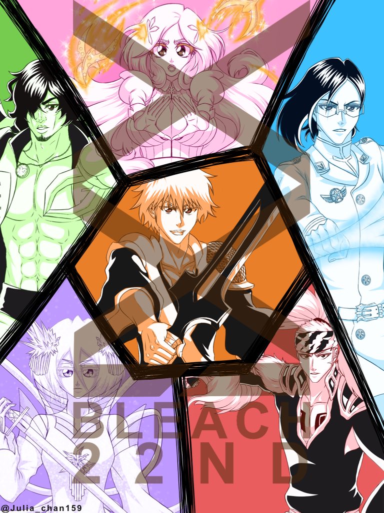 Julia_chan159's tweet photo. Happy (late) 22nd Anniversary BLEACH!!!🎉🎉🎉
#BLEACH22nd #BLEACH #BLEACH_anime #BLEACHTYBW
#IchigoKurosaki #OrihimeInoue #UryuIshida #YasutoraSado #RukiaKuchiki #RenjiAbarai https://t.co/LtTGhmwRJz