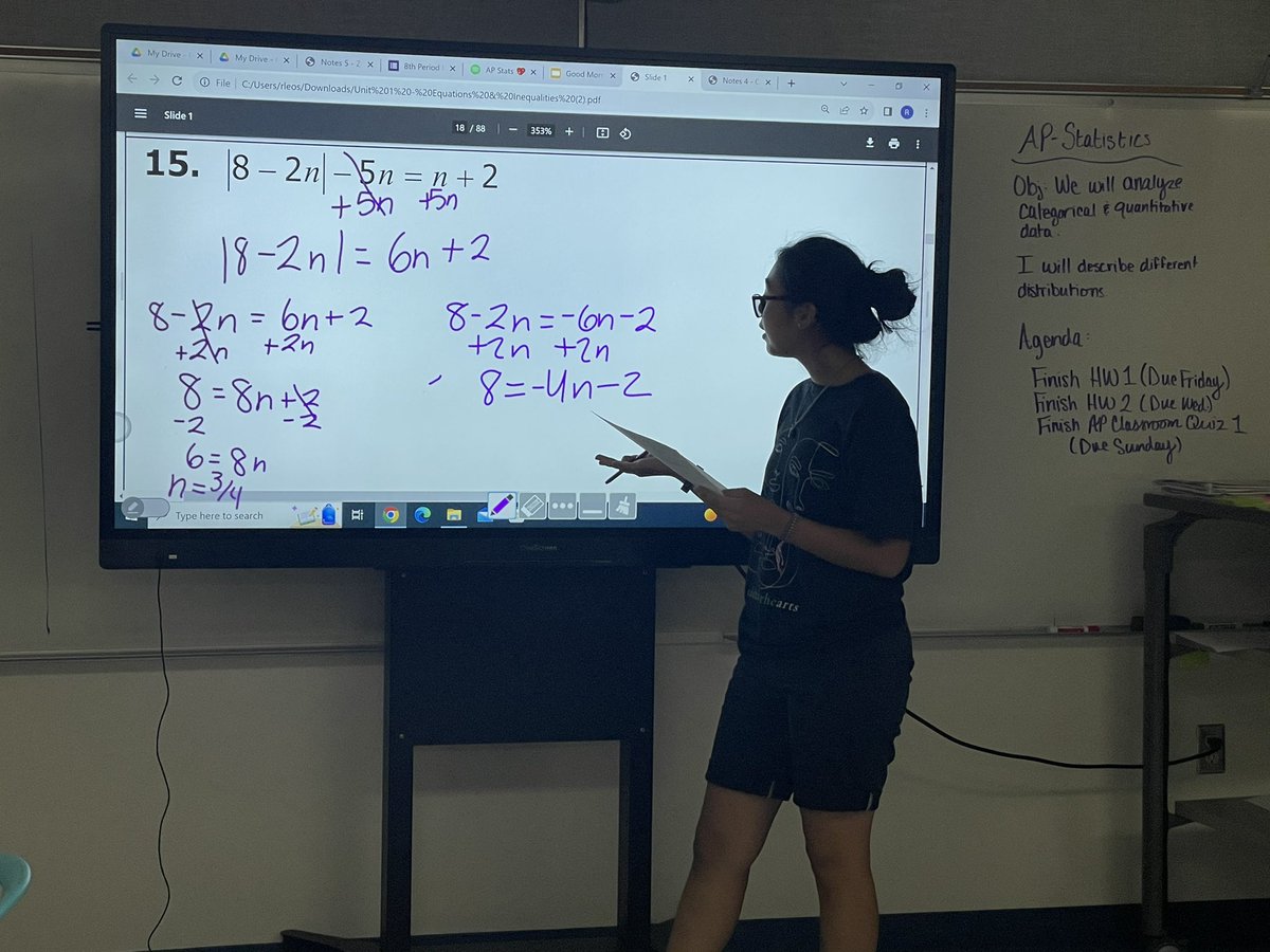 _MsLeos's tweet photo. My #SuperSophomore took the initiative to go up to the board to model how to solve todays bell ringer. #LeaderInTheMaking @Ysleta_YWLA https://t.co/ReQHGVaQXU