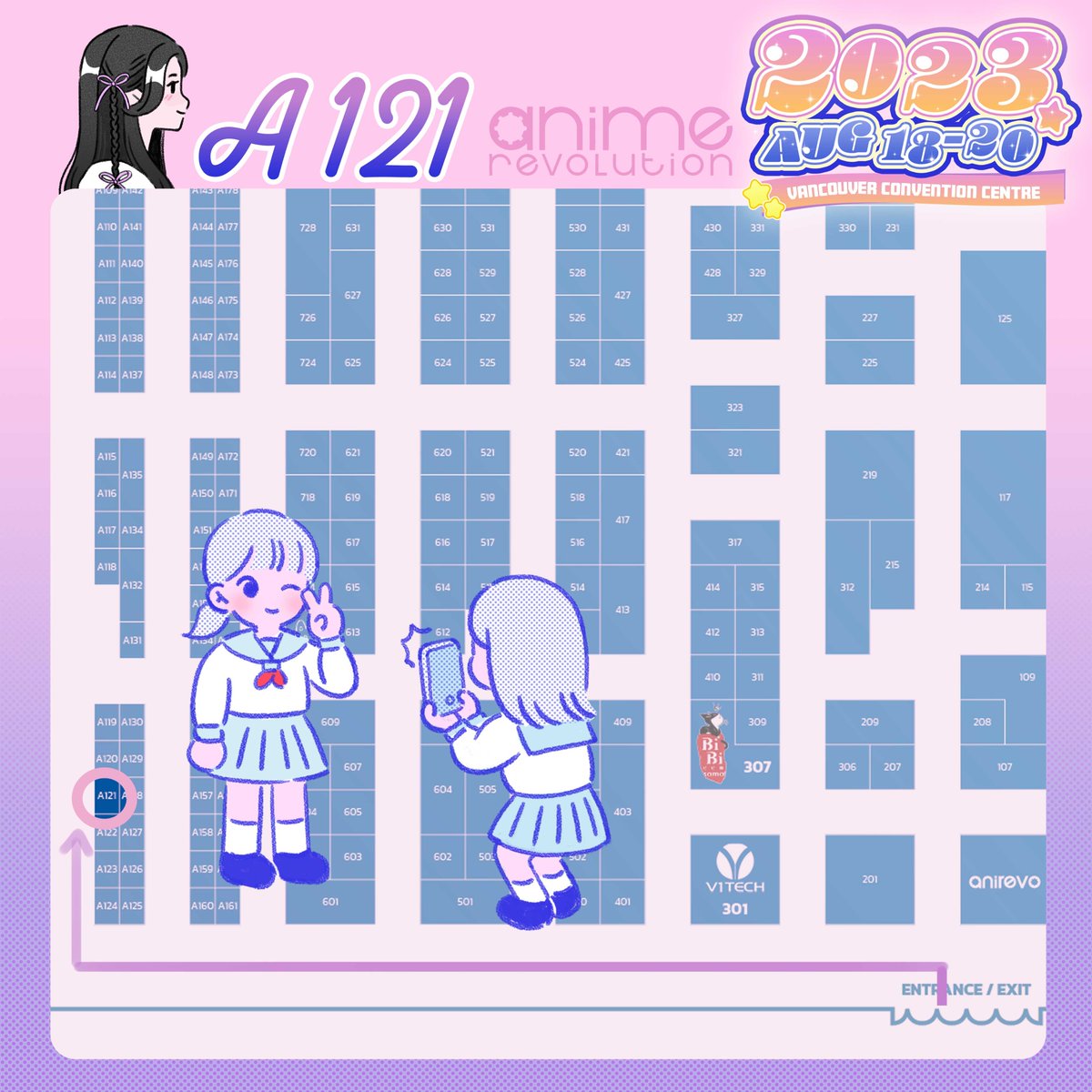 AniRevo this weekend! Find me at table A121 💜