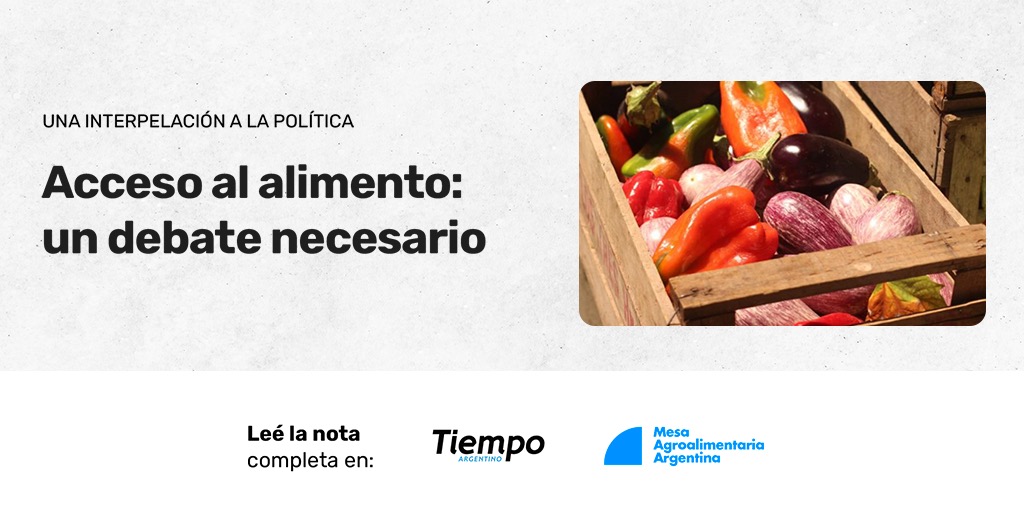 #ELECCIONES 👩🏻‍🌾ACCESO AL ALIMENTO, UN DEBATE NECESARIO
La problemática del acceso al alimento estuvo ausente en las discusiones electorales de las últimas semanas, donde ninguno de los candidatos principales presentó una propuesta al respecto
🔗  <a href="/TiempoAr/">BancodelTiempoAR</a>
tiempoar.com.ar/politica/acces…