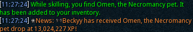 RsBeckyy's tweet photo. Necro pet and level 99!! Got pet right before re-maxing 🥳 https://t.co/u7KYbhAWBR