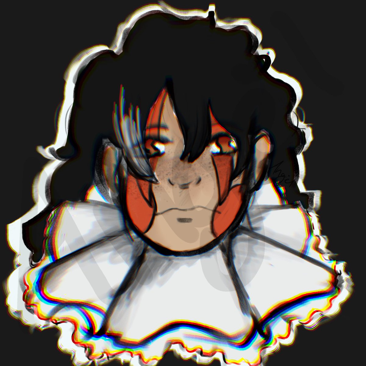 Autumns_Moon_'s tweet photo. ‘m back with an Ace drawing i did recently ^^ my art style seems to be changin a bit 
—————————————————
#art #Procreate #procreateart #clown #clownoc #oc #originalcharacter https://t.co/OONn4Pq9eO