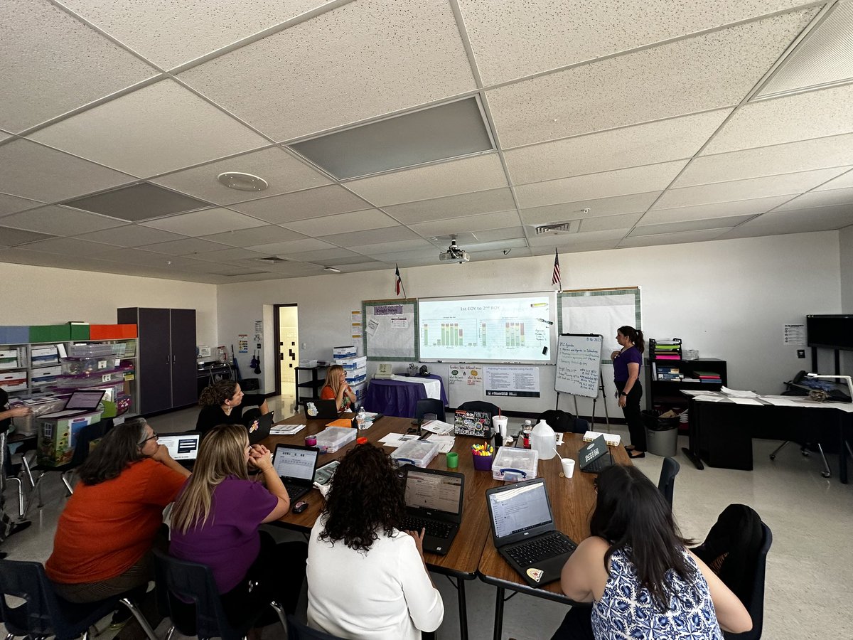 JonFlores_EP's tweet photo. @YRomero_IES leading our Kinder PLC reviewing EOY Kinder @Istationed to 1st Grade BOY. Discussing next steps and opportunities for growth! Instructional leadership at its finest 👏 💯 #ItsAnItuarteThing #KnightsChangeTheWorld https://t.co/M2D4tAkxIy
