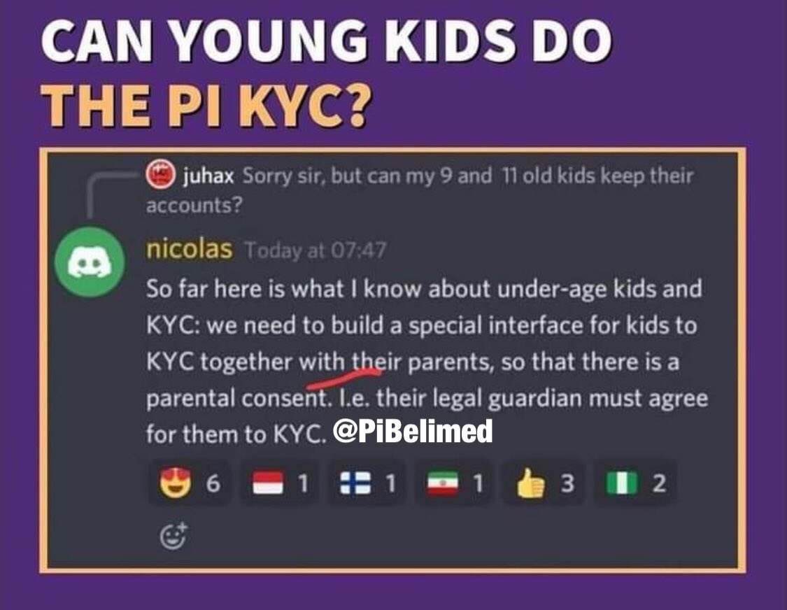 小孩子可以在Pi网络上做KYC吗?

这就是答案:⬇️