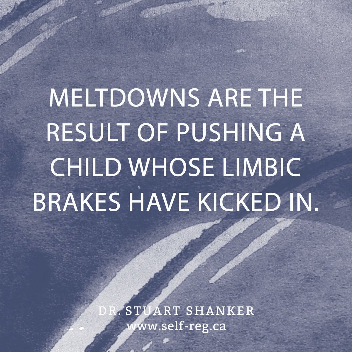 "Meltdowns are the result of pushing a child whose limbic brakes have kicked in." ~ Stuart Shanker
self-reg.ca

#ShankerWisdom #SelfReg