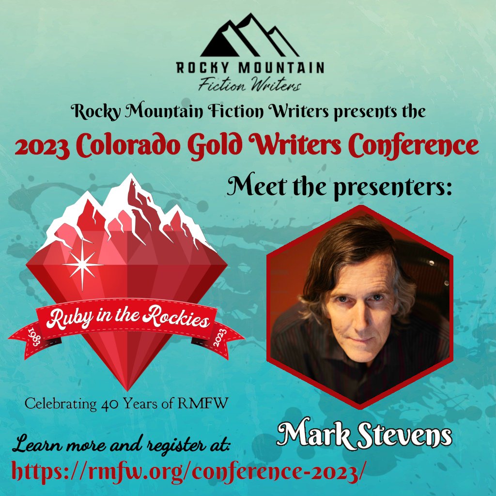 RMFWriters's tweet photo. Mark Stevens is the author of The Fireballer and five books in The Allison Coil Mystery Series, host of the Rocky Mountain Writer podcast, and previous RMFW Writer of the Year (2016).
#IamRMFW #COGold #writersconference #writingcommunity https://t.co/kRdkrg7bVy
