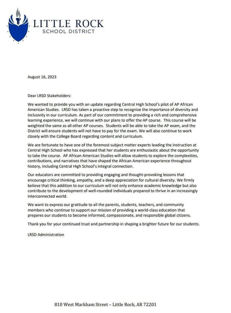 So incredibly proud of my school district for doing what’s right! #LRSD #PublicSchoolProud