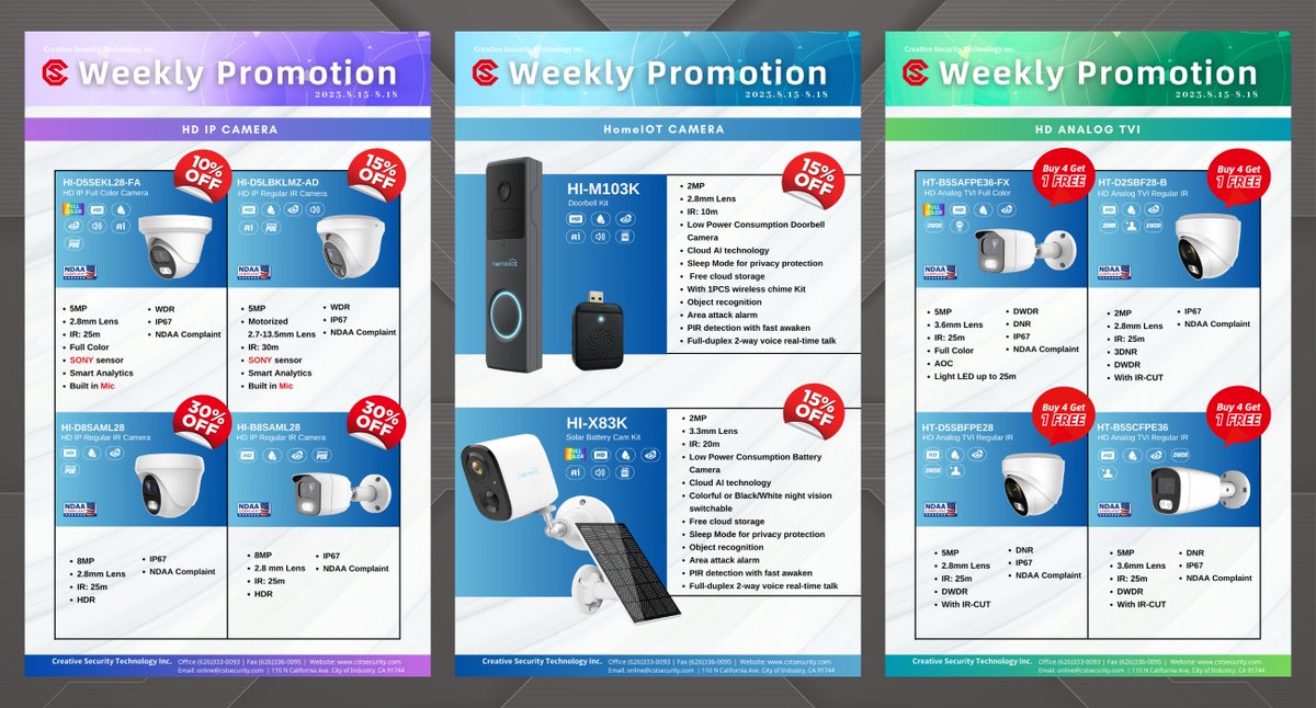 Cstsecurityusa's tweet photo. 🚀Come see us from 8/16 to 8/18! Pick your discounted camera and get free cameras too, when you spend the minimum. Visit us today!
#SecurityCameras #HDAnalogTVI #HDIPCameras #sale #HOMEIOT #cstsecurity https://t.co/apUDTl8nsi