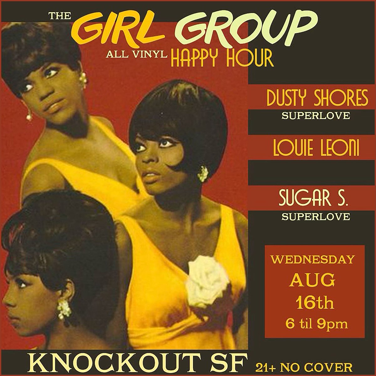 knockoutsf's tweet image. GIRL GROUP ALL VINYL HAPPY HOUR TODAY AND DARKSIDE SYNTH DANCE PARTY TONIGHT AT THE KNOCKOUT • GRAB YER MONEY BELT, YOUR CREDIT CARDS AND YOUR SHINY DANCING SHOES AND MAYBE A LIGHT COAT AND LET THE GOOD TIMES ROLL! instagram.com/theknockoutsf/