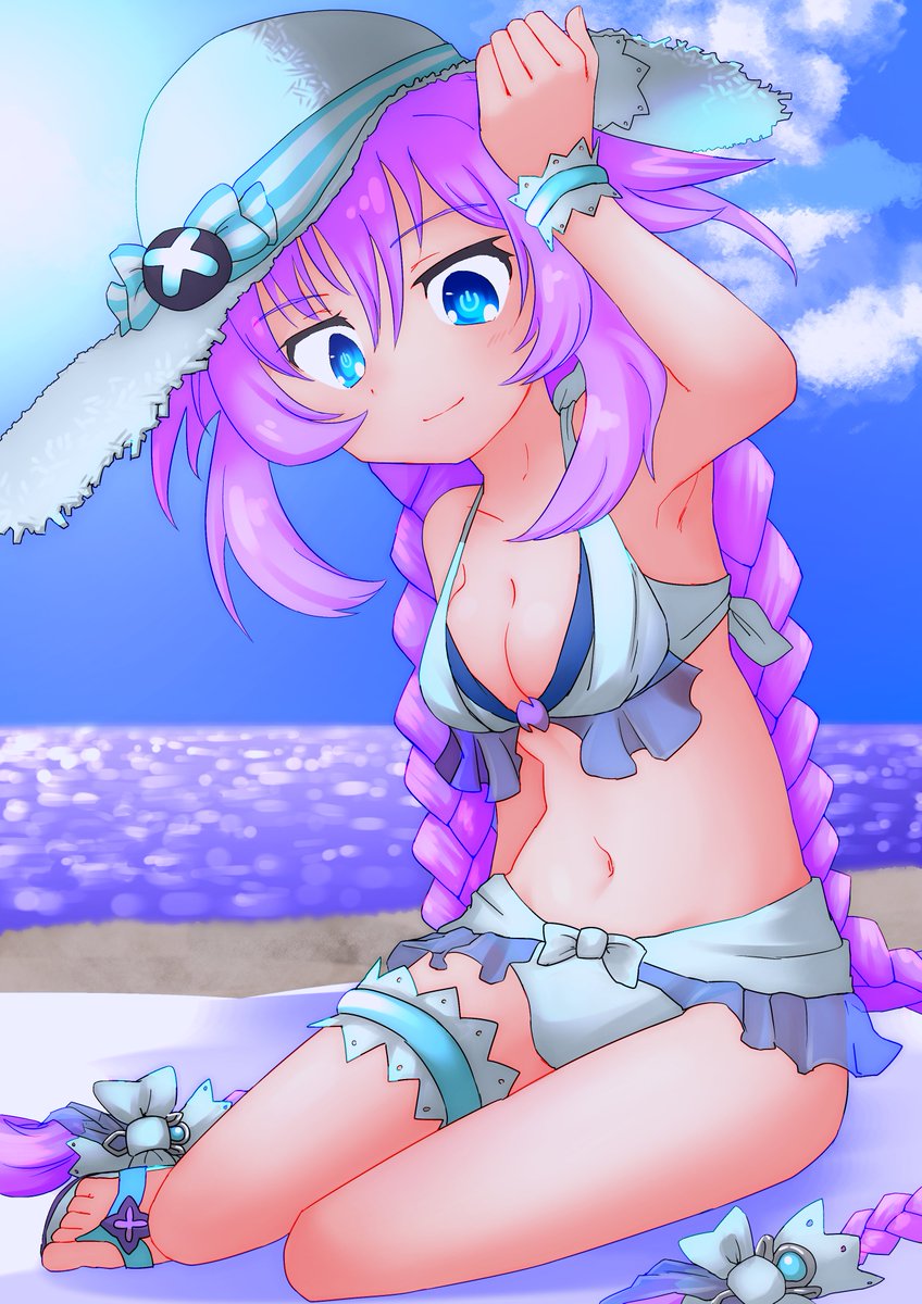 パープルハート 「夏だ!!!!!!!!!!!!!!!!!!!!!!!!!!!!!!!!#超次元ゲイ」|せびれうのイラスト