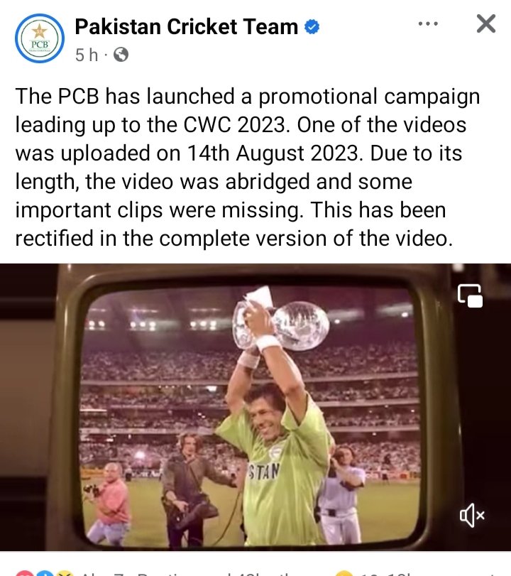 zeshanmohmnd's tweet photo. Software Updated with in few hours 😜..
PCB reupload the Promotion vedio clip by adding the great Imran Khan 🖤
#SoftwareUpdated #PakistanCricket
#PCB #1992CWC #ShameOnPCB
#ImranKhanKaPakistan https://t.co/7e7FhQ8dqS