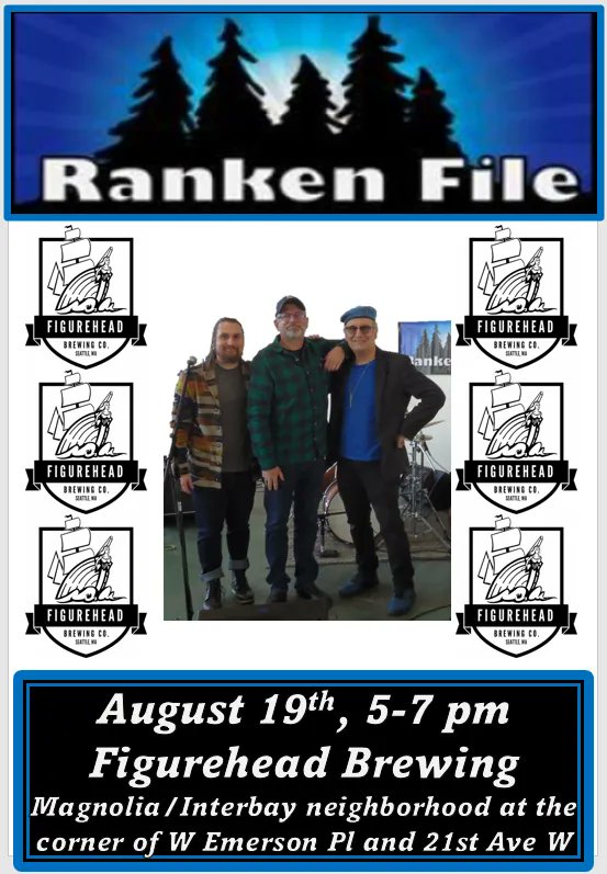FileRanken's tweet photo. Join us at #FigureheadBrewing this Saturday night, August 19, from 5-7 pm! #Seattlebands #concert #entertainment #live #livemusic #musicians #musicislife #rocknroll #rankenfile https://t.co/dXz2Nj5Il4