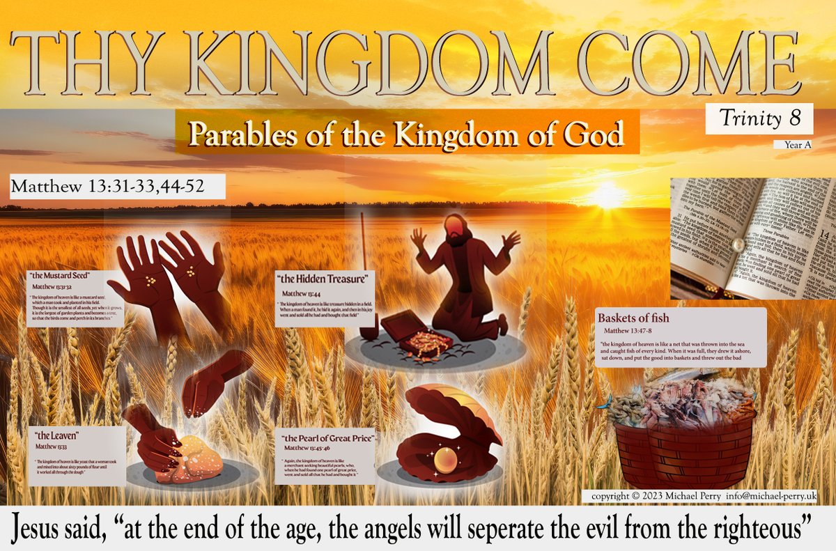 Michael24569081's tweet photo. [Trinity 8] Parables of the Kingdom of God (Matthew 13:31-33,44-52).  810 words to acompany picture here > (do please 'like' the Christian Gospel Website facebook page, we appreciate your support)> https://t.co/0BPsx4YjIl https://t.co/Rkckzodpo8
