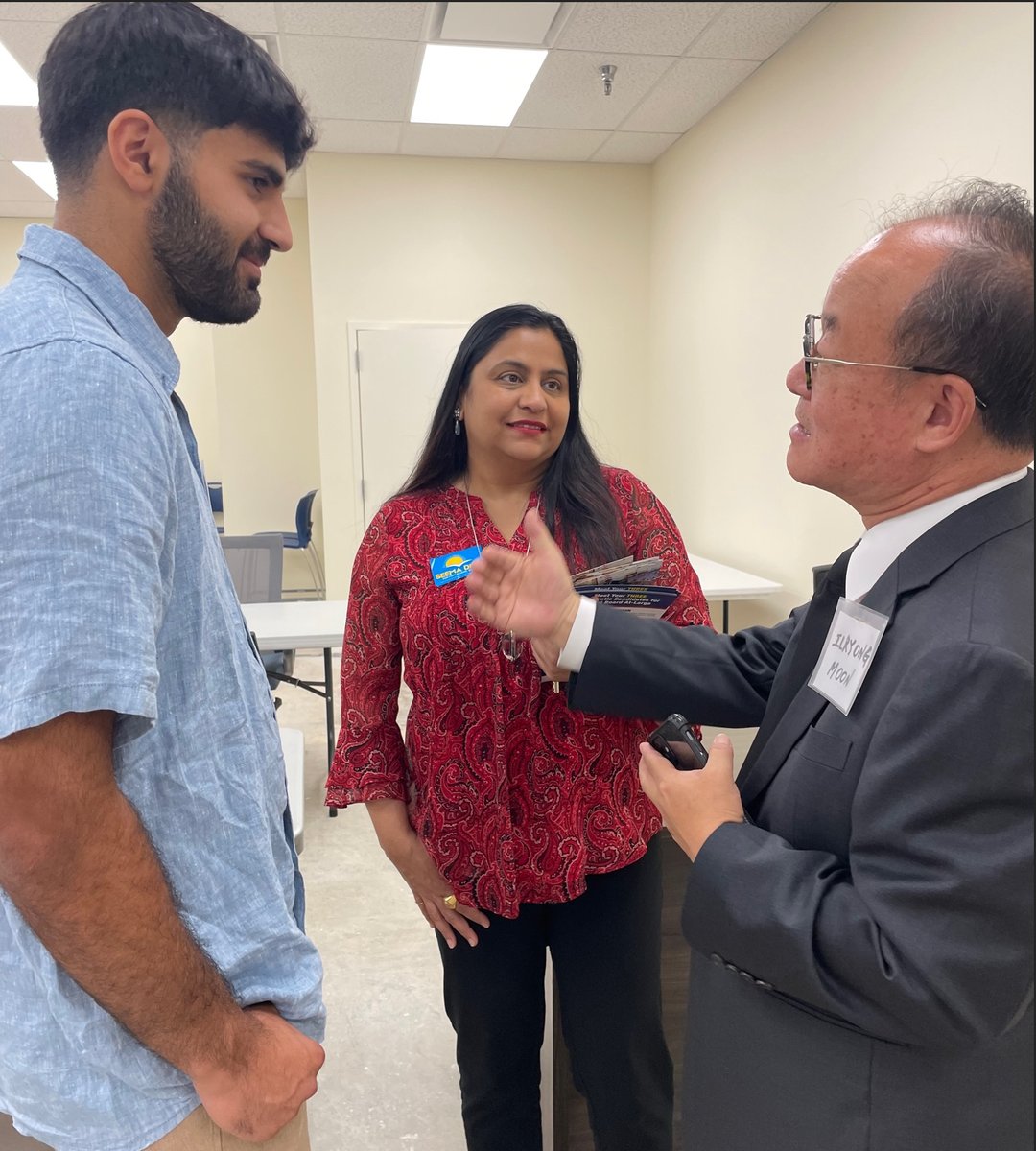 Sully Democrats (@sullydems) on Twitter photo School Board candidates Seema Dixit and Ilryong Moon had a nice chat at the opening of Sully Supervisor Kathy Smith's new campaign office last night. You'll see them in your neighborhood soon!
<a href="/SeemaDixit4FCPS/">Seema Dixit</a>
<a href="/Moon4Schools/">Elect Ilryong Moon</a>
<a href="/SullySupervisor/">Sully Supervisor Candidate</a>
<a href="/FairfaxDems/">Fairfax Democrats</a> School Board candidates Seema Dixit and Ilryong Moon had a nice chat at the opening of Sully Supervisor Kathy Smith's new campaign office last night. You'll see them in your neighborhood soon!
<a href="/SeemaDixit4FCPS/">Seema Dixit</a>
<a href="/Moon4Schools/">Elect Ilryong Moon</a>
<a href="/SullySupervisor/">Sully Supervisor Candidate</a>
<a href="/FairfaxDems/">Fairfax Democrats</a>